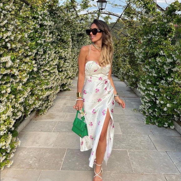 ZARA SATIN EFFECT PRINT DRESS - Picture 3 of 14